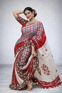 SKU1454 : Designer Cotton Fabric with Hand Stitch Work