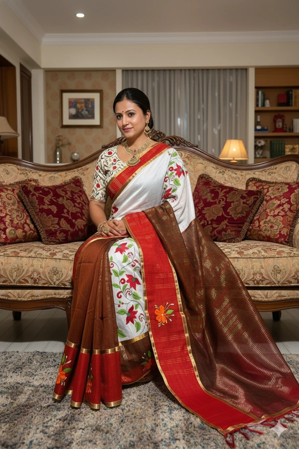 SKU1456 : Designer Cotton with Hand Parsi Work