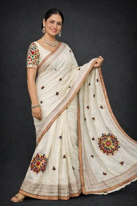 SKU1447 : Khadi Cotton Bulian Hand Stitch Fabric Handmade Ethnic Wear