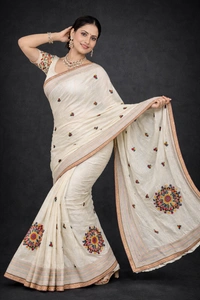 SKU1447 : Khadi Cotton Bulian Hand Stitch Fabric Handmade Ethnic Wear