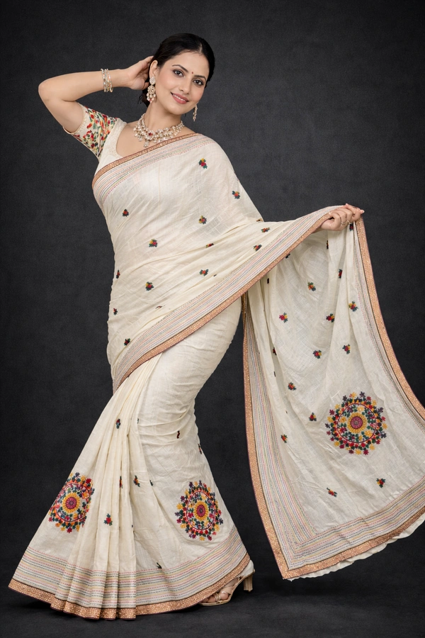 SKU1447 : Khadi Cotton Bulian Hand Stitch Fabric Handmade Ethnic Wear