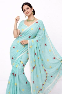 SKU1449 : Traditional Dhanekhali Tant with Bulian Hand Stitch Work