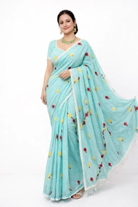 SKU1449 : Traditional Dhanekhali Tant with Bulian Hand Stitch Work