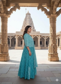 SKU1261 : GOPI DRESS | Mulmul Printed Ready to Wear Lehenga & Blouse With Dupatta for women - Hand Wash