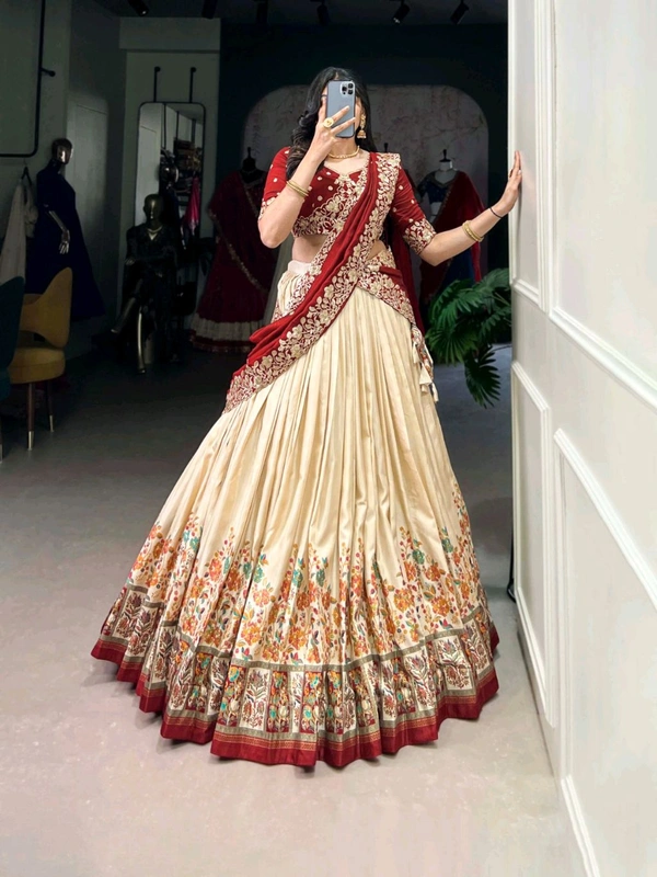 Wedding Special Tusser Silk Lehenga 
