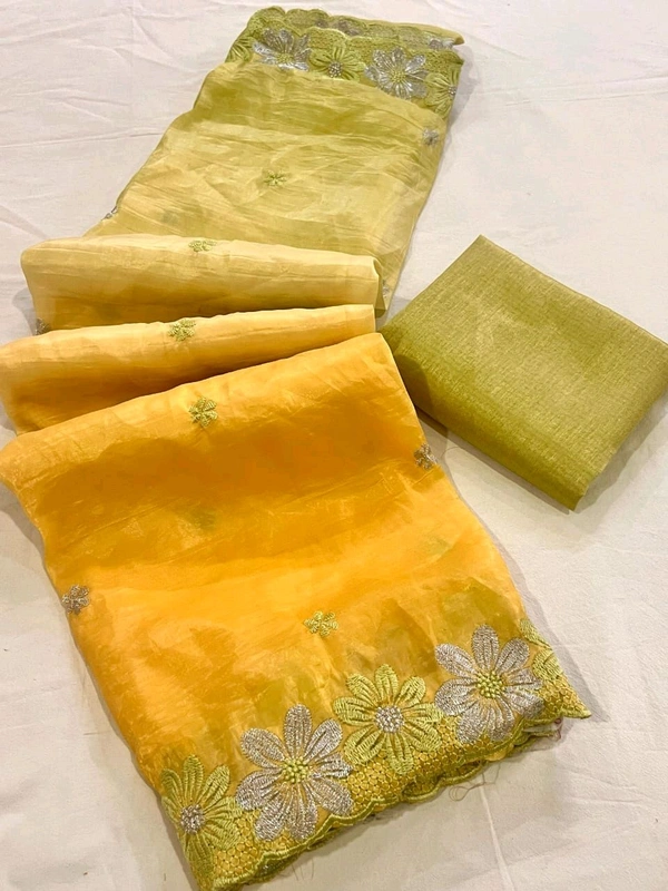 Double Shade Chiffon Crush Saree