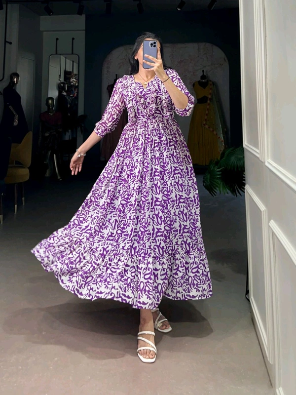 Summer Special Chic Printed Georgette Frock