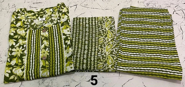 Premium Quality Cotton Kurti Pant Set 💜💚💛