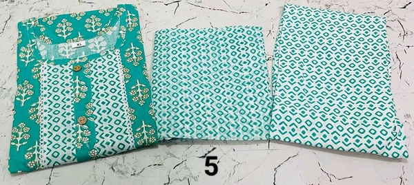 Premium Quality Cotton Kurti Pant Set 🩵