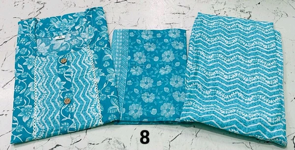 Premium Quality Cotton Kurti Pant Set 🩵