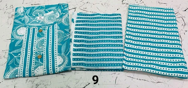 Premium Quality Cotton Kurti Pant Set 🩵