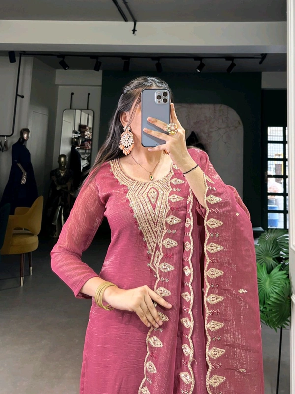 Radiate grace in pink and silver Ethnic Dress