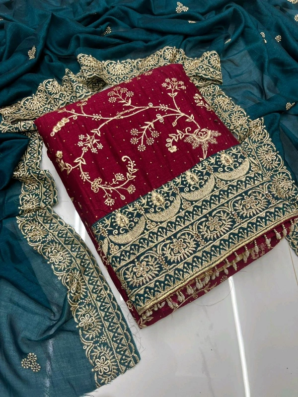 Pure Vichitra Silk Fancy Designer Pcs