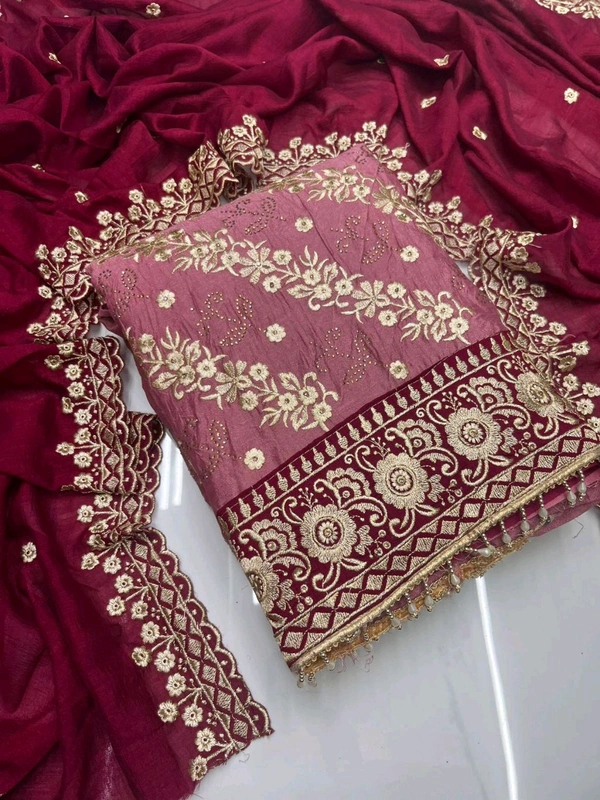 Pure Vichitra Silk Fancy Designer Pcs