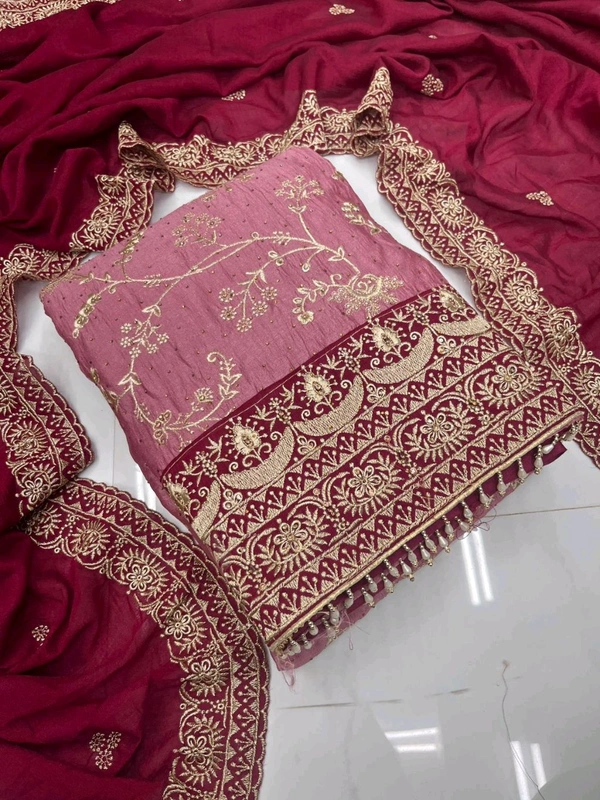 Pure Vichitra Silk Fancy Designer Pcs