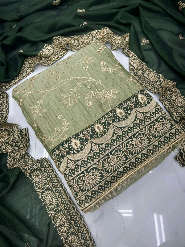 Pure Vichitra Silk Fancy Designer Pcs