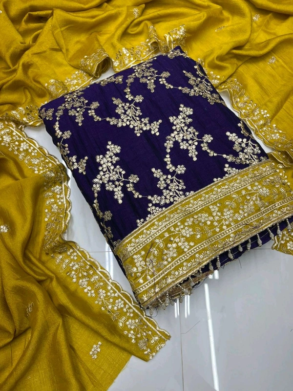 Pure Vichitra Silk Fancy Designer Pcs
