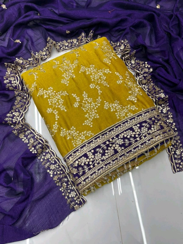 Pure Vichitra Silk Fancy Designer Pcs