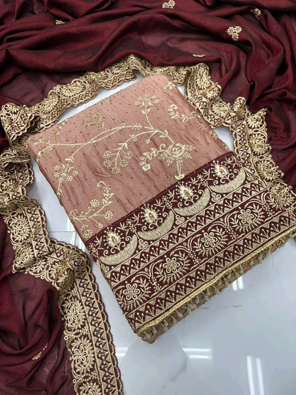 Pure Vichitra Silk Fancy Designer Pcs