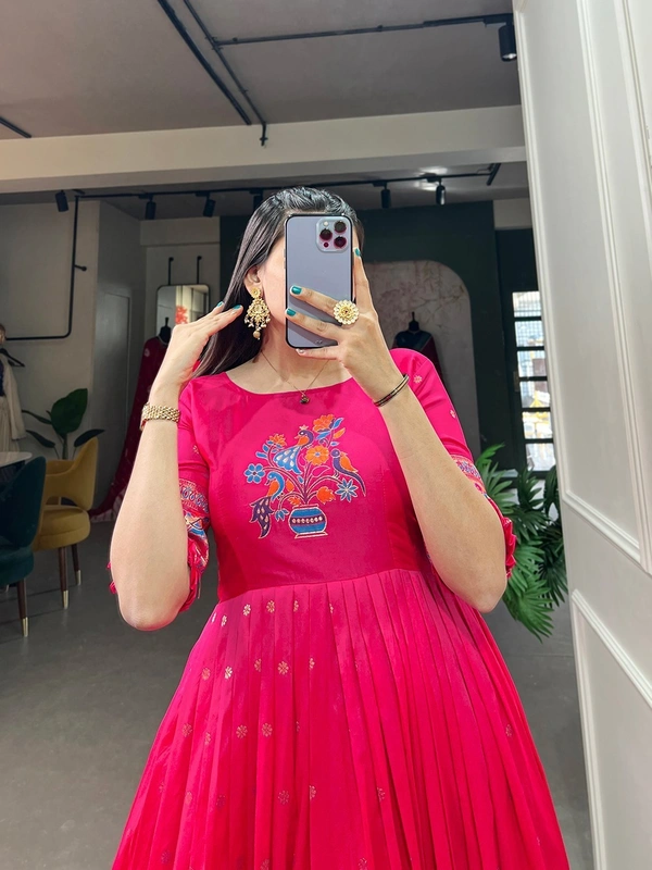  Jacquard silk Paithani Gown Dress