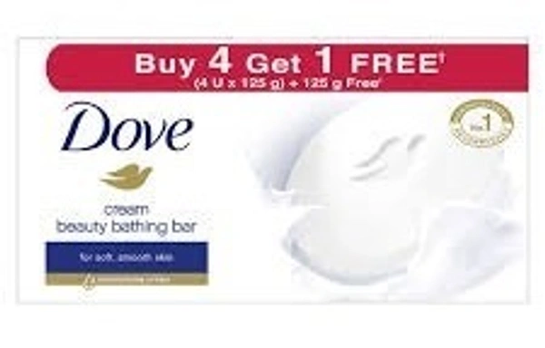 DOVE Dove Cream Bar 4 pcs + 1 Free - 125 grams