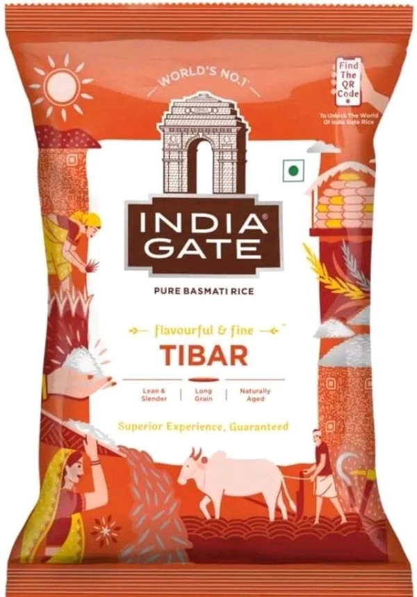 INDIA GATE TIBAR BASMATI RICE- 1 KGS - 1 Kgs, White