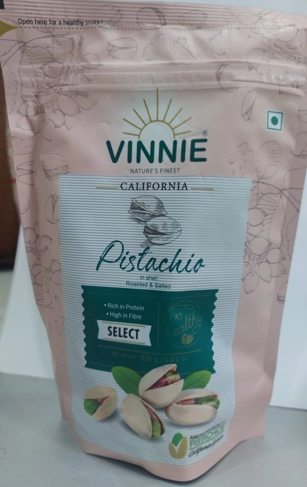 VINNIE Pista Salted Vinnie (ખારા પિસ્તા) - 250 grams