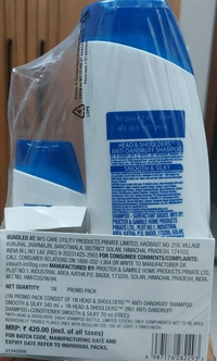 HEAD & SHOULDERS ANTI-DANDRUFF SHAMPOO - 340 ML + 70 ML FREE