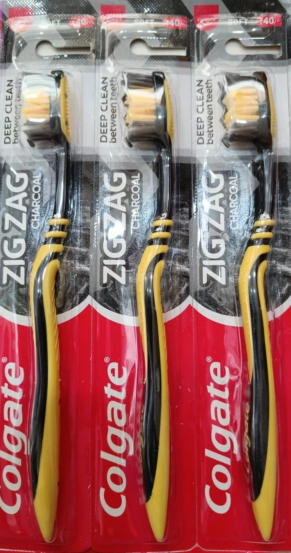 COLGATE ZIGZAG TOOTHBRUSH - 1 PCS, CHARCOAL