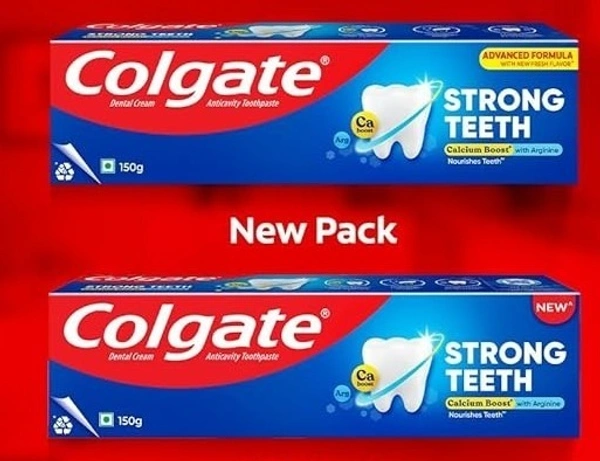 Colgate StrongTeeth 150 Gram + Free 150 Gram  - 300 gram
