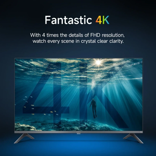 XIAOMI FX Series 138.68 cm (55 inch) Ultra HD (4K) LED Smart Fire TV with Alexa built-in | HDR 10 | 32 GB Storage | 30W Dolby Audio | Premium Metal Bezel-less Design | Film-maker Mode | 120 Hz Game Booster | Mi TV - FX Series