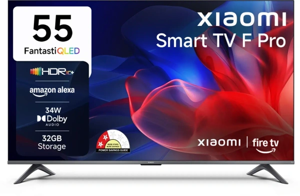 XIAOMI F Pro 138 cm (55 inch) QLED Ultra HD (4K) Smart Fire TV with 34W Box Speakers | Dolby Surround Sound| 32GB Storage | Filmmaker Mode| Alexa | Mi TV