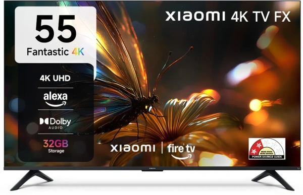 XIAOMI FX Series 138.68 cm (55 inch) Ultra HD (4K) LED Smart Fire TV with Alexa built-in | HDR 10 | 32 GB Storage | 30W Dolby Audio | Premium Metal Bezel-less Design | Film-maker Mode | 120 Hz Game Booster | Mi TV