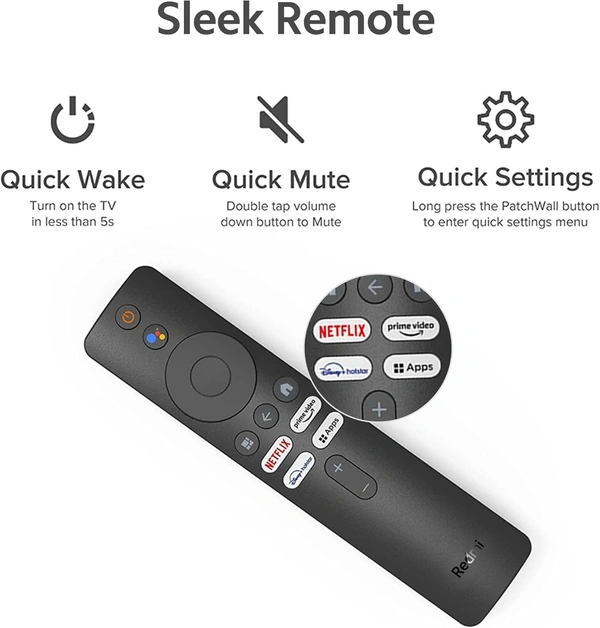 XIAOMI Redmi 139 cm (55 inches) 4K Android Smart LED TV X55 with Dolby Vision & 30W Dolby Audio (Black) - X55