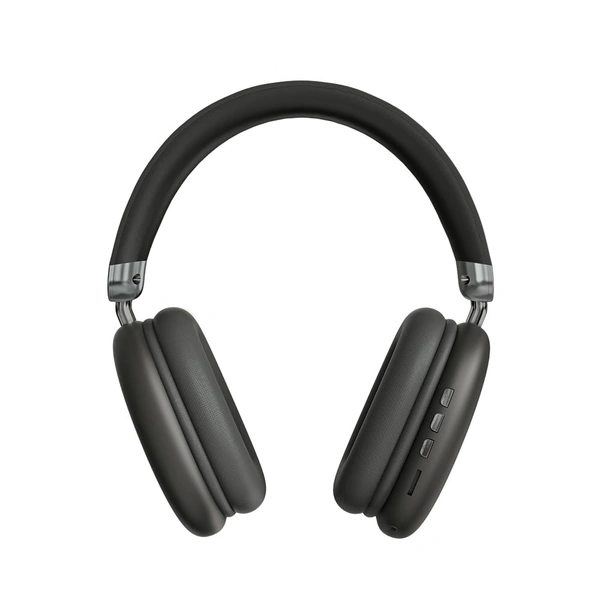 FINGERS Jovia-H7 Wireless Over-Ear Headphones (Immersive Bass, Luxe Design, 18-Hour Playtime, Noise-Isolating Fit, Bluetooth® | FM Radio | MicroSD | AUX, Made in India) - Gentle Grey