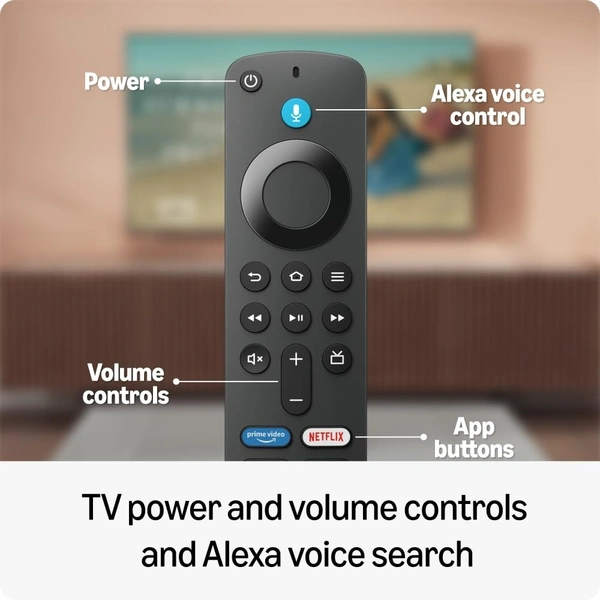 Amazon Fire TV Stick 4K (newest model), start streaming in 4K, Alexa voice search, stream lakhs of movies & episodes, free and live TV