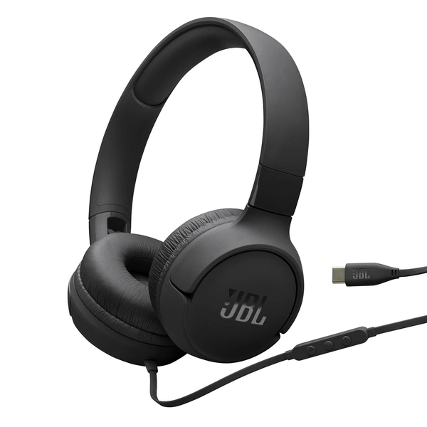  JBL Tune 520C On Ear Type C Wired Headphone, Pure Bass Sound,3-Button Remote with Microphone,Comfort Fit and Foldable Design