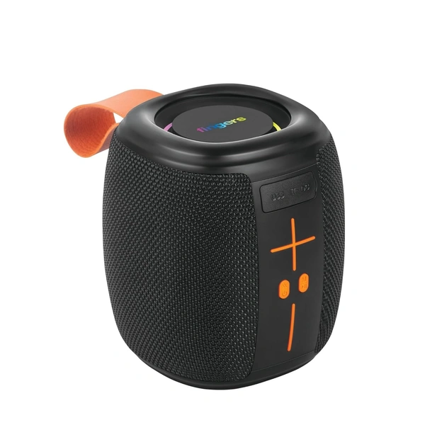 FINGERS SoundNugget-BT6 Bluetooth Portable Speaker (Compact, RGB Lights, 12-hour Playtime, Bluetooth® | FM Radio | MicroSD | USB, Multi-Point Connectivity, Splash Resistant - IPX4 Rating) – Rich Black
