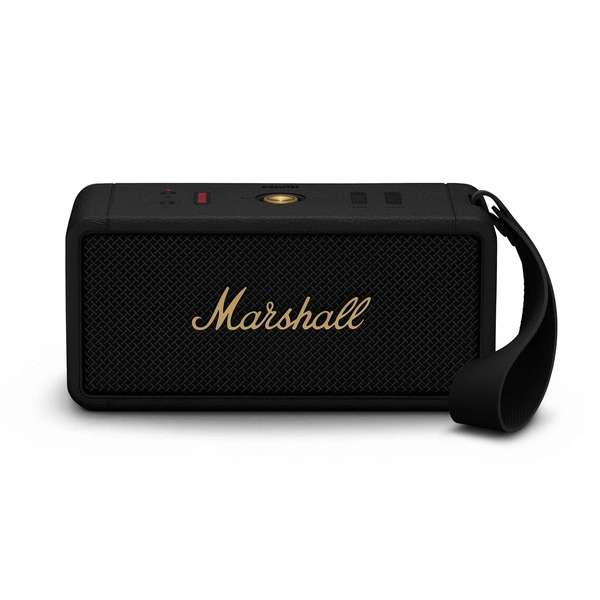  Marshall Middleton Portable Bluetooth Speaker with 20+ Hours of Portable Playtime, 360° Sound, Dust & Waterproof (IP67) - Black & Brass