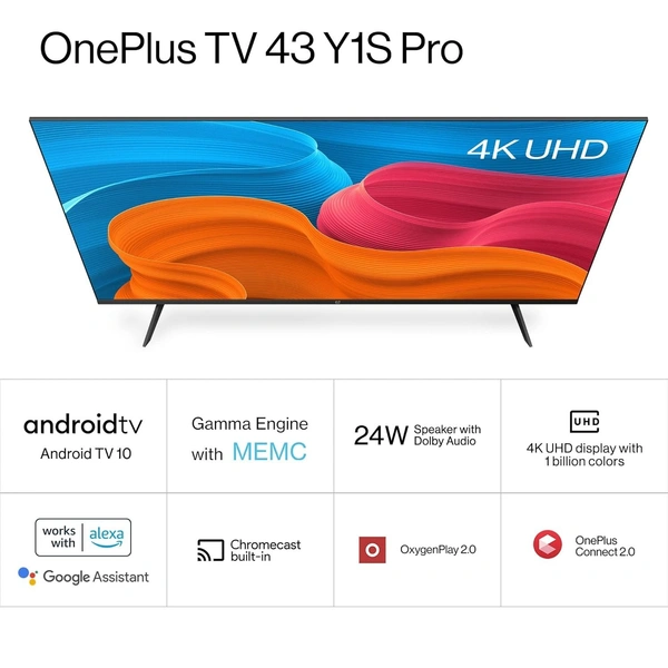 OnePlus 43" 4k UHD Y1S PRO Android TV 43 inch Bezel Less - Y1S Pro