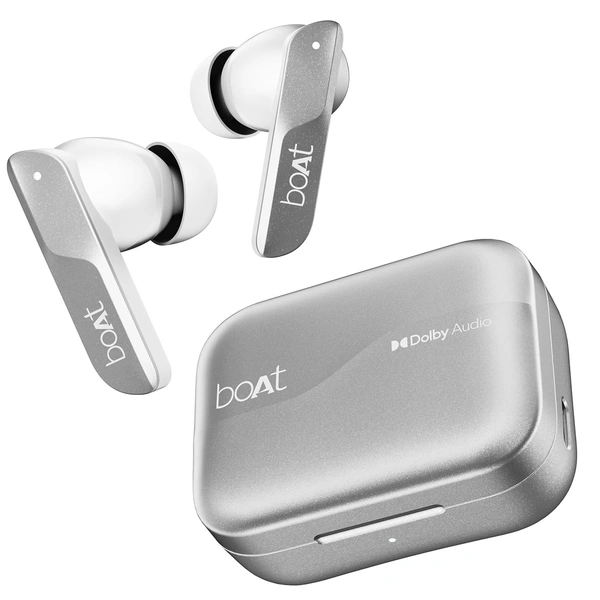 Boat Airdopes 800, Dolby Audio, Adaptive EQ by Mimi, 4Mics AI ENx, App Support, Fast Charge, IPX5, v5.3 Bluetooth TWS in Ear Earbuds Wireless Earphones with mic