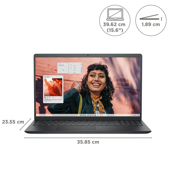 DELL Inspiron 15 Intel Core i5 13th Gen Thin & Light Laptop (8GB, 512GB SSD, Windows 11 Home, 15.6 inch Full HD IPS Display, MS Office Home, Carbon Black, 1.62 KG)