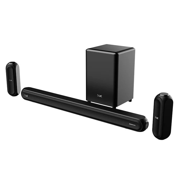 boAt Aavante Bar 3200D 5.1 Channel Soundbar with Powerful Subwoofer, 3D Surround Sound and Dolby Audio, Dual Wireless Rear Satellite Speakers, Multiple Connectivity Modes