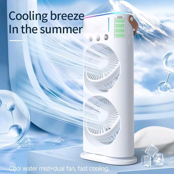 CoolBreeze USB Portable Cooling Fan with Remote Control, Rotatable with water Tank Mini Air Cooler!