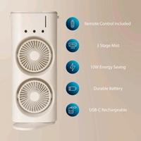 CoolBreeze USB Portable Cooling Fan with Remote Control, Rotatable with water Tank Mini Air Cooler!