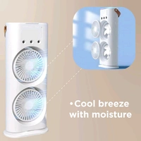 CoolBreeze USB Portable Cooling Fan with Remote Control, Rotatable with water Tank Mini Air Cooler!