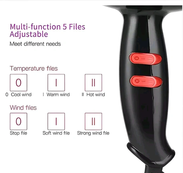 AEROVIBE Professional Hair Dryer, 1800W, Dual Air Flow, Heat and Cool Settings, Black