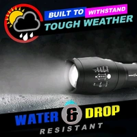 LUMINOX GEAR Metal Led Torch Flashlight Xml T6 Water Resistance 5 Modes Adjustable Focus Rechargeable!