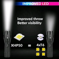 LUMINOX GEAR Metal Led Torch Flashlight Xml T6 Water Resistance 5 Modes Adjustable Focus Rechargeable!