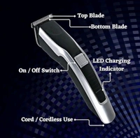 SR Mart HTCC AT-538 Professional Hair Clipper & Beard Trimmer – T-Blade Design, Rechargeable & Cordless!